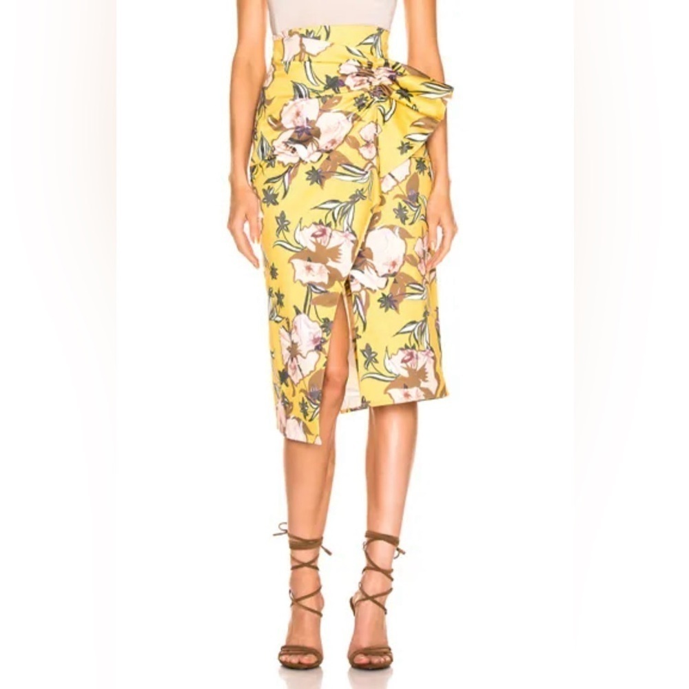 Silvia Tcherassi Guzmania Skirt Botanical Yellow Floral Ruffle sz Small - Picture 1 of 6